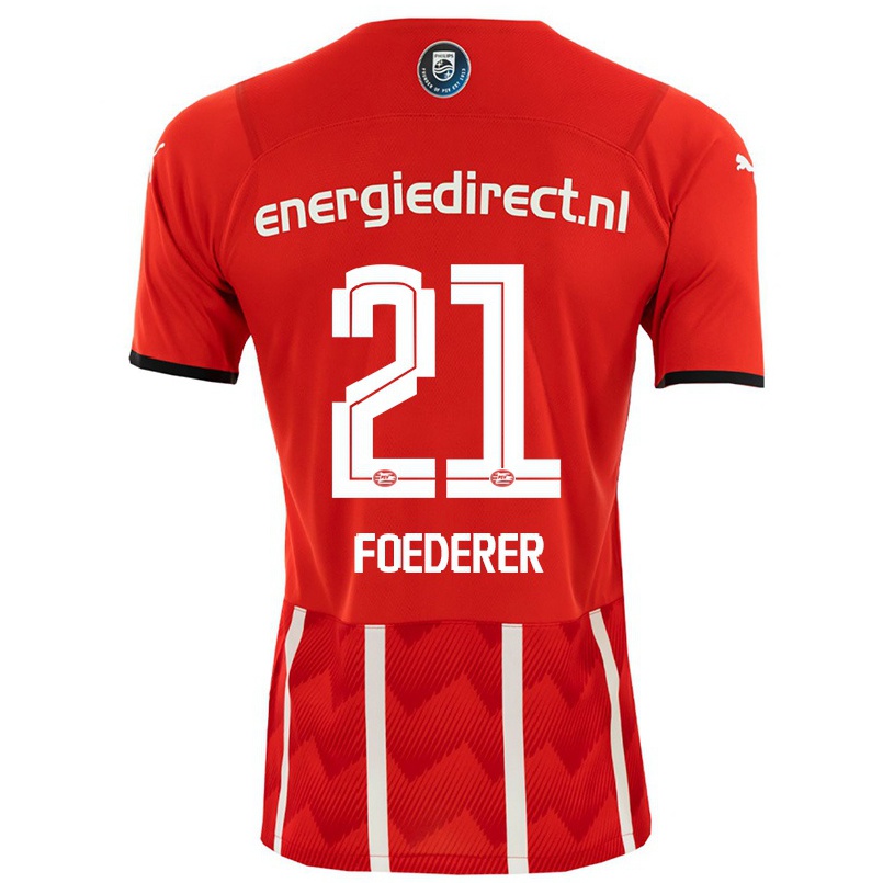 Homme Football Maillot Dana Foederer #21 Rouge Tenues Domicile 2021/22 T-shirt