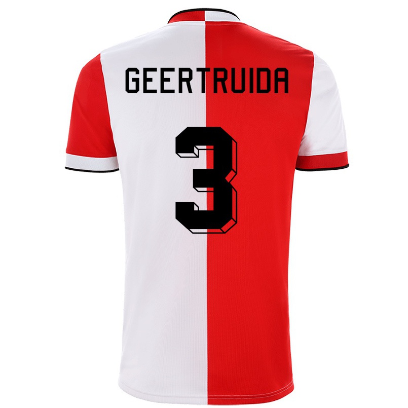 Homme Football Maillot Lutsharel Geertruida #3 Rouge Blanc Tenues Domicile 2021/22 T-shirt