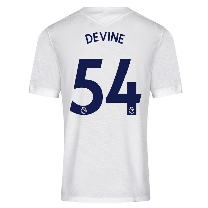 Homme Football Maillot Alfie Devine #54 Blanche Tenues Domicile 2021/22 T-shirt