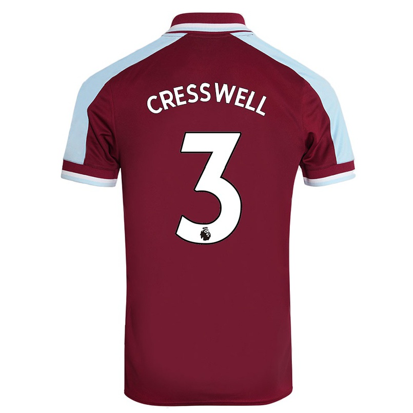Homme Football Maillot Aaron Cresswell #3 Bordeaux Tenues Domicile 2021/22 T-shirt