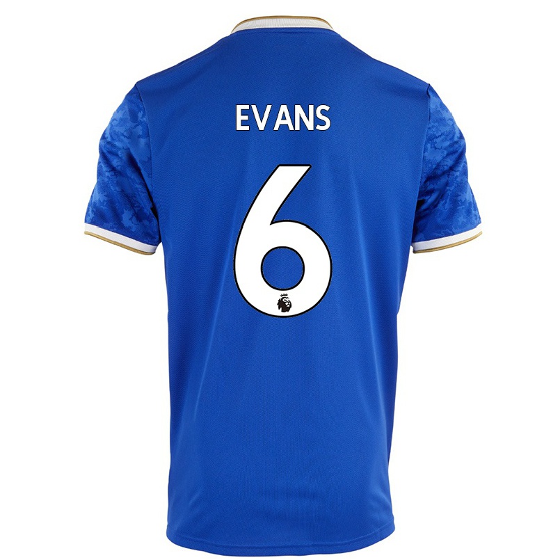 Homme Football Maillot Jonny Evans #6 Bleu Royal Tenues Domicile 2021/22 T-shirt