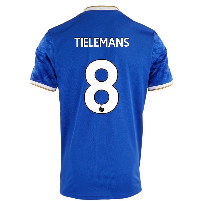 Homme Football Maillot Youri Tielemans #8 Bleu Royal Tenues Domicile 2021/22 T-shirt