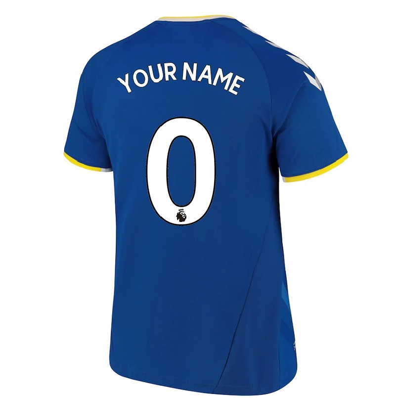 Homme Football Maillot Votre Nom #0 Bleu Royal Tenues Domicile 2021/22 T-shirt