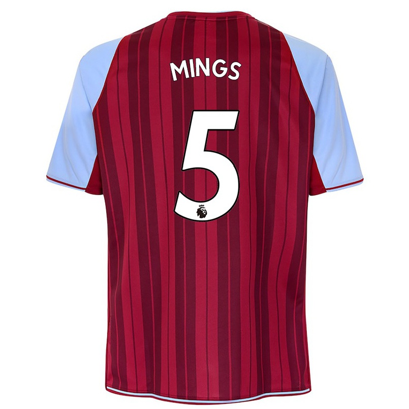 Homme Football Maillot Tyrone Mings #5 Bordeaux Tenues Domicile 2021/22 T-shirt