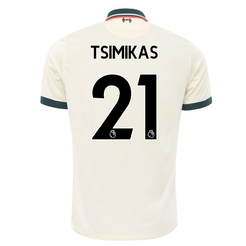 Homme Football Maillot Konstantinos Tsimikas #21 Beige Tenues Extérieur 2021/22 T-shirt