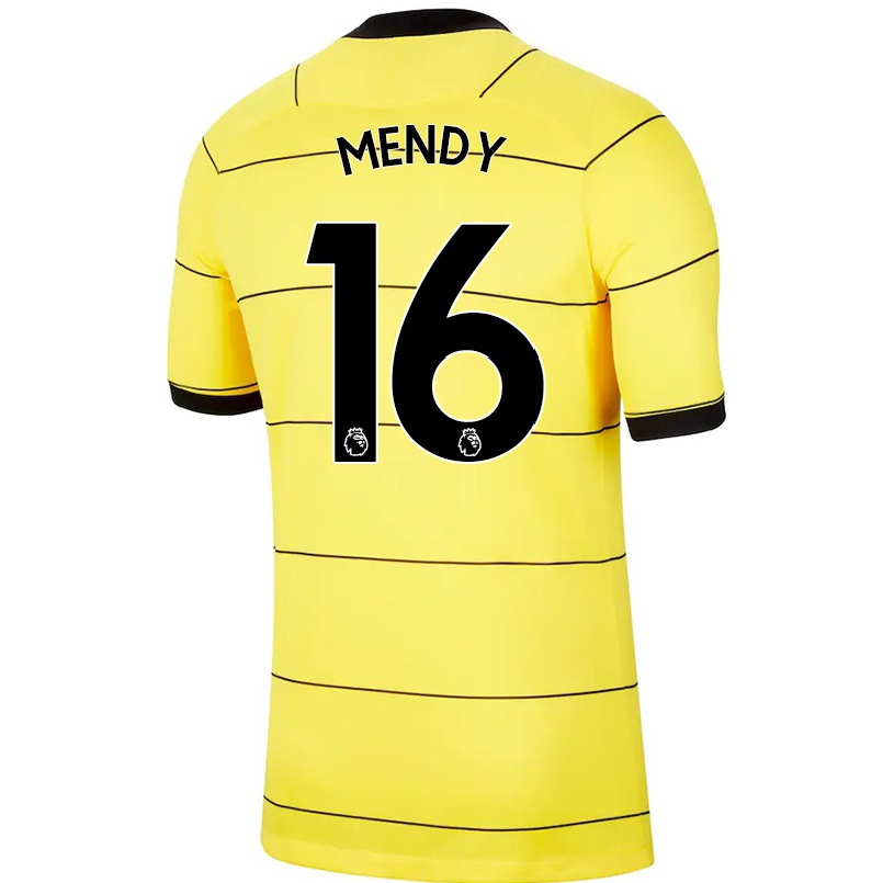 Homme Football Maillot Edouard Mendy #16 Jaune Tenues Extérieur 2021/22 T-shirt