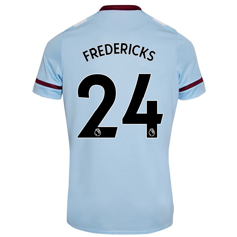 Homme Football Maillot Ryan Fredericks #24 Bleu Ciel Tenues Extérieur 2021/22 T-shirt