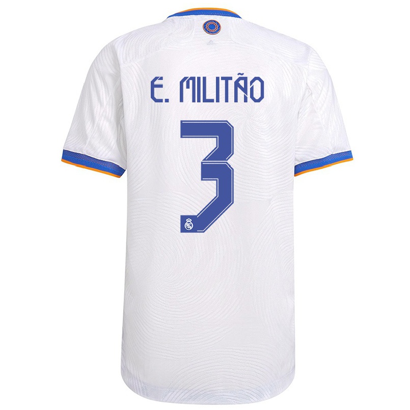 Homme Football Maillot Eder Militao #3 Blanche Tenues Domicile 2021/22 T-shirt