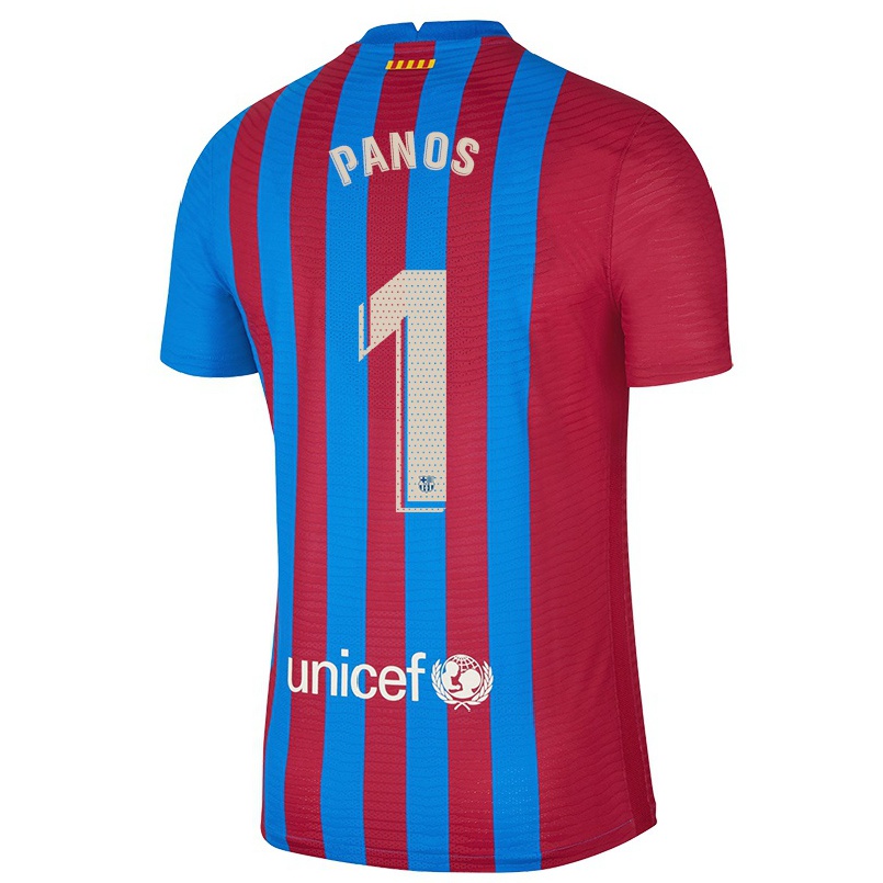 Homme Football Maillot Sandra Panos #1 Bleu Marron Tenues Domicile 2021/22 T-shirt