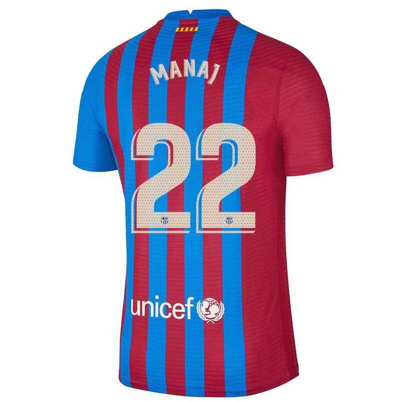 Homme Football Maillot Rey Manaj #22 Bleu Marron Tenues Domicile 2021/22 T-shirt
