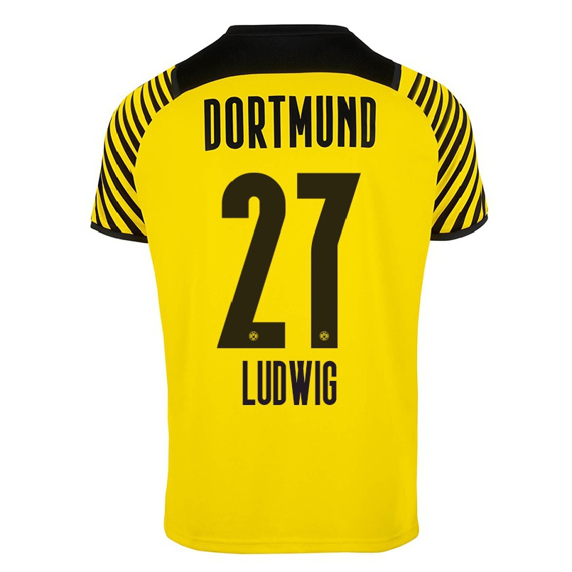 Homme Football Maillot Michel Ludwig #27 Jaune Tenues Domicile 2021/22 T-shirt