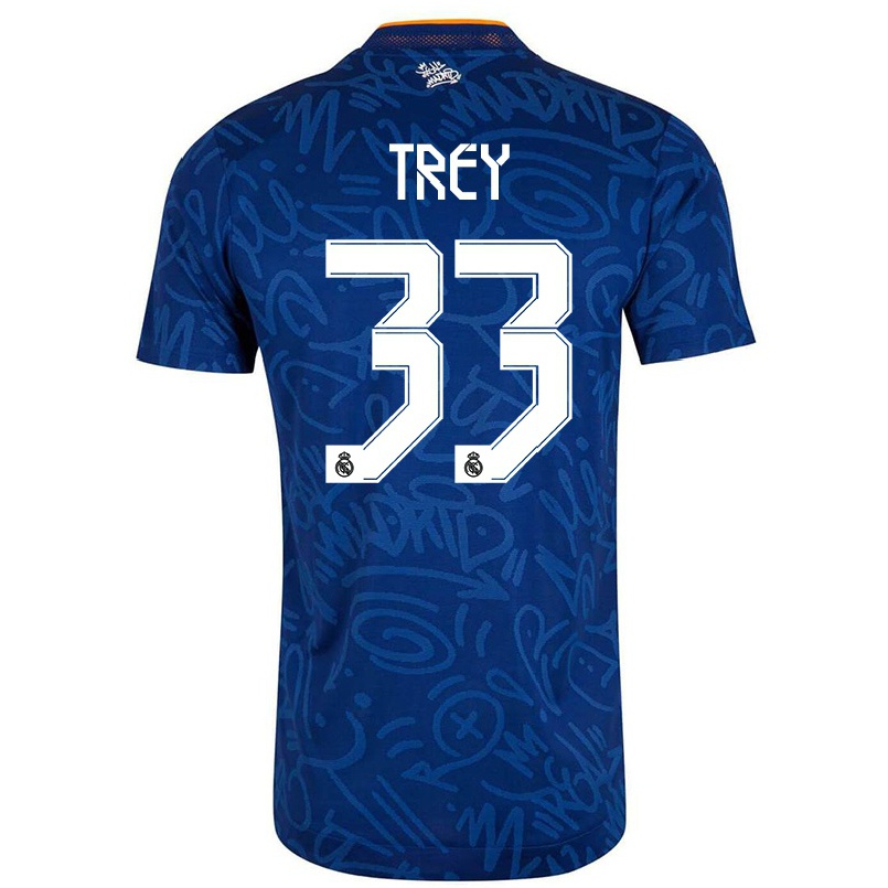 Homme Football Maillot Thompkins Trey #33 Bleu Foncé Tenues Extérieur 2021/22 T-shirt