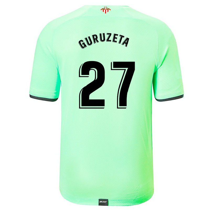 Homme Football Maillot Jon Guruzeta #27 Vert Clair Tenues Extérieur 2021/22 T-shirt