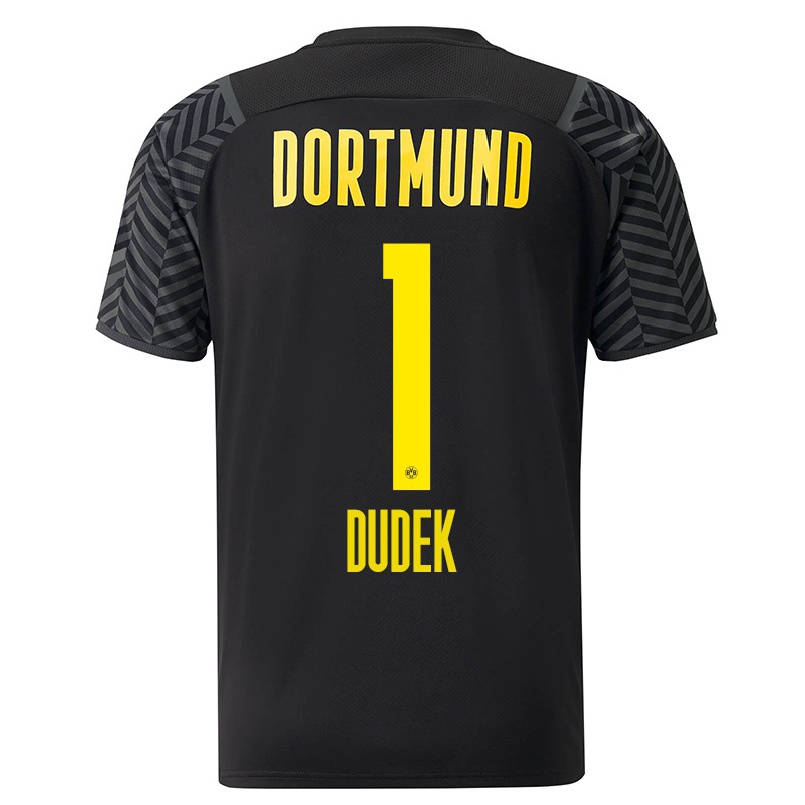 Homme Football Maillot Daniel Dudek #1 Gris Noir Tenues Extérieur 2021/22 T-shirt