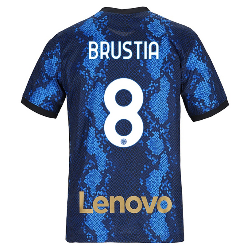 Homme Football Maillot Martina Brustia #8 Bleu Foncé Tenues Domicile 2021/22 T-shirt
