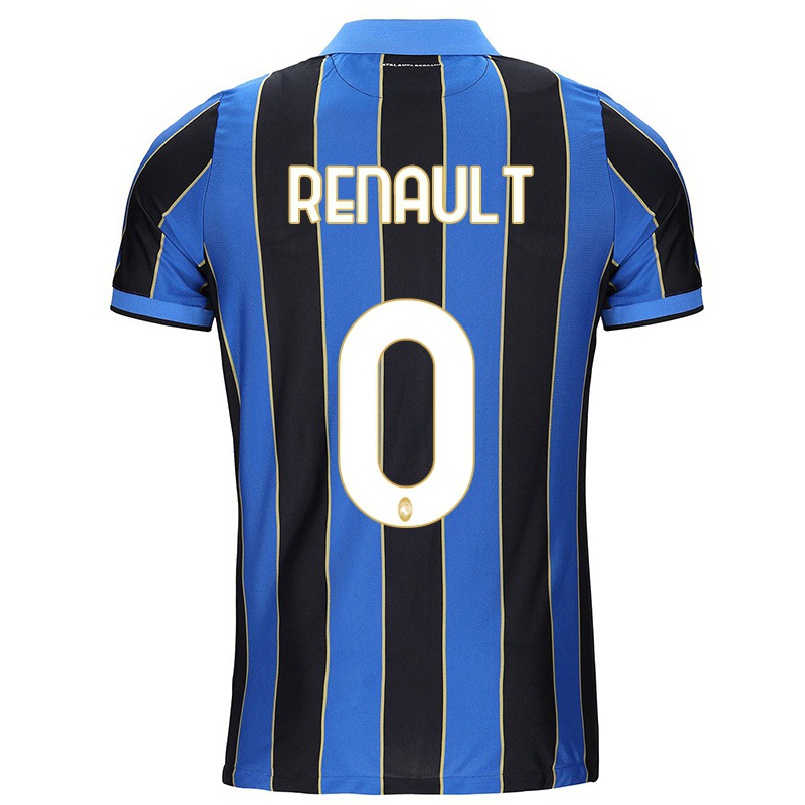 Homme Football Maillot Guillaume Renault #0 Noir Bleu Tenues Domicile 2021/22 T-shirt