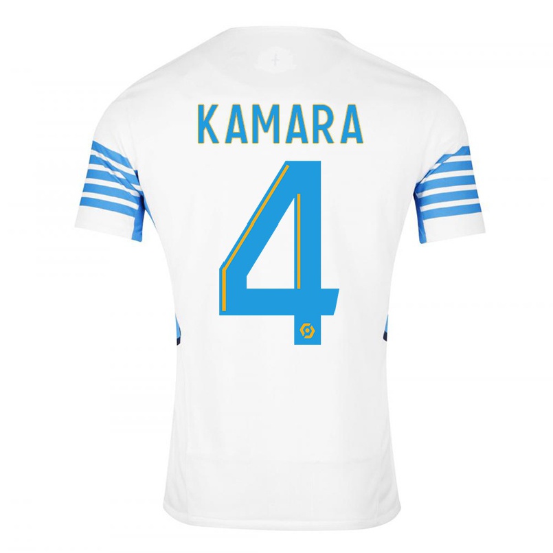 Homme Football Maillot Boubacar Kamara #4 Blanche Tenues Domicile 2021/22 T-shirt
