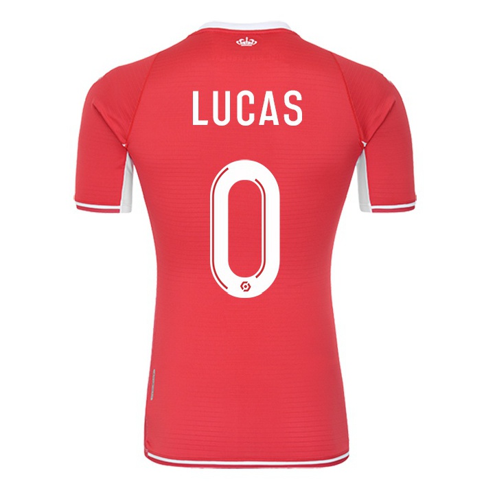 Homme Football Maillot Jean Lucas #0 Rouge Blanc Tenues Domicile 2021/22 T-shirt