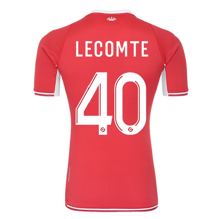 Homme Football Maillot Benjamin Lecomte #40 Rouge Blanc Tenues Domicile 2021/22 T-shirt