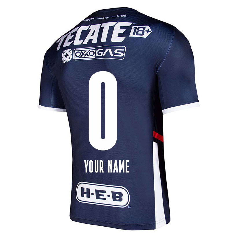 Homme Football Maillot Votre Nom #0 Bleu Marin Tenues Domicile 2021/22 T-shirt