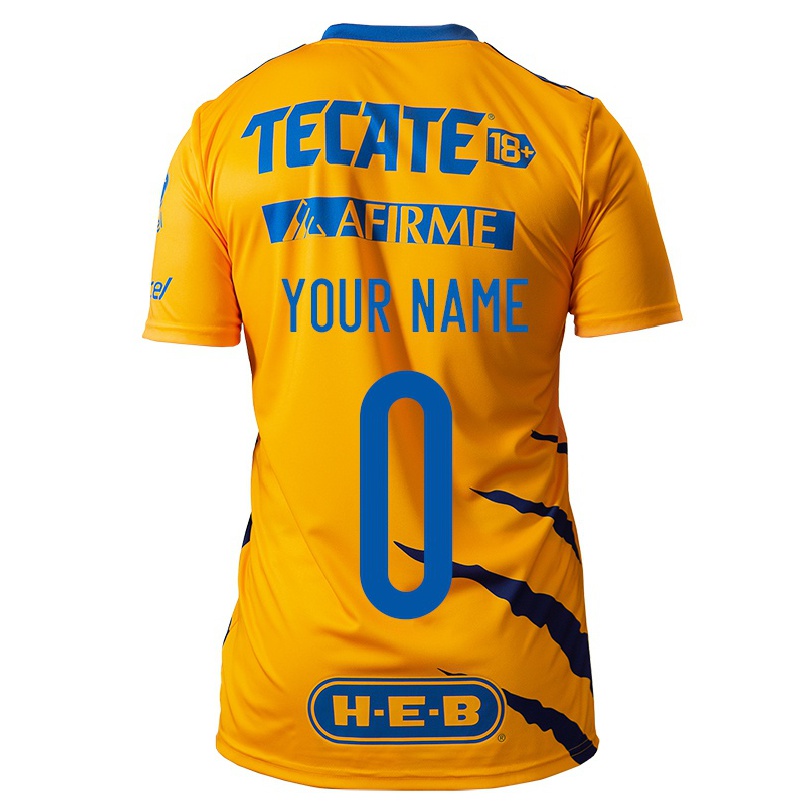 Homme Football Maillot Votre Nom #0 Jaune Tenues Domicile 2021/22 T-shirt