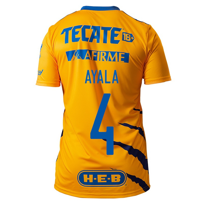 Homme Football Maillot Hugo Ayala #4 Jaune Tenues Domicile 2021/22 T-shirt