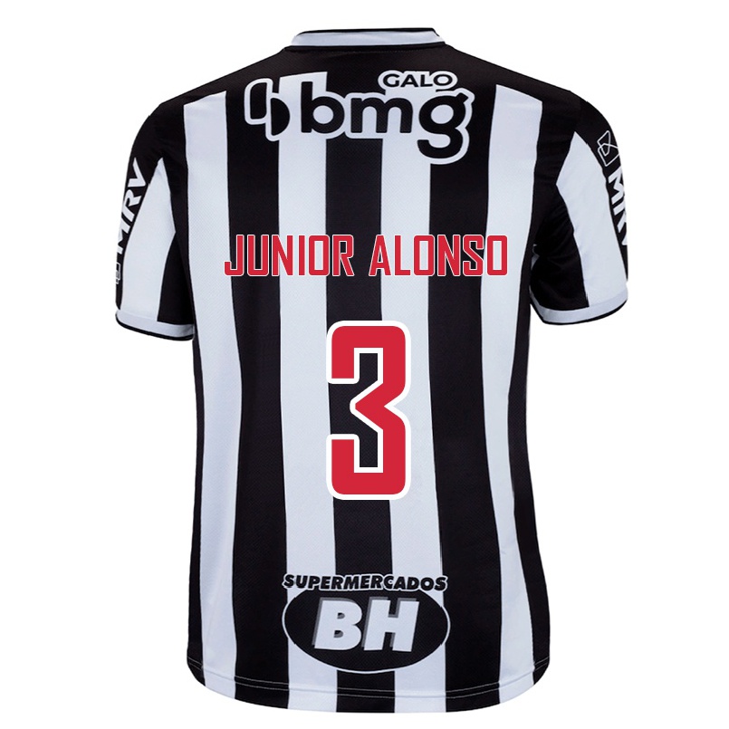 Homme Football Maillot Junior Alonso #3 Blanc Noir Tenues Domicile 2021/22 T-shirt