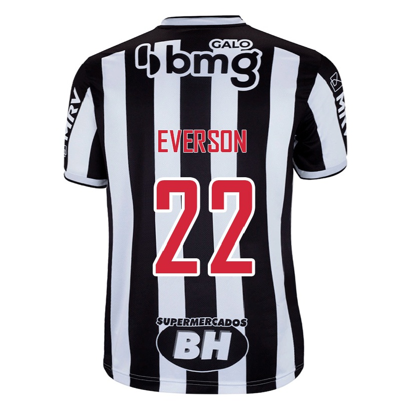 Homme Football Maillot Everson #22 Blanc Noir Tenues Domicile 2021/22 T-shirt