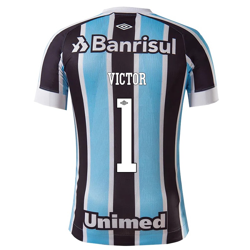Homme Football Maillot Paulo Victor #1 Bleu Noir Tenues Domicile 2021/22 T-shirt