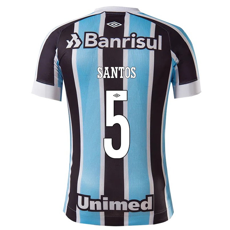 Homme Football Maillot Thiago Santos #5 Bleu Noir Tenues Domicile 2021/22 T-shirt