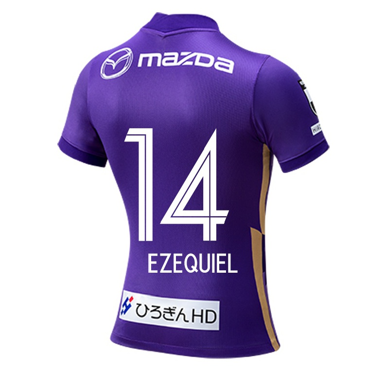 Homme Football Maillot Ezequiel #14 Mauve Tenues Domicile 2021/22 T-shirt