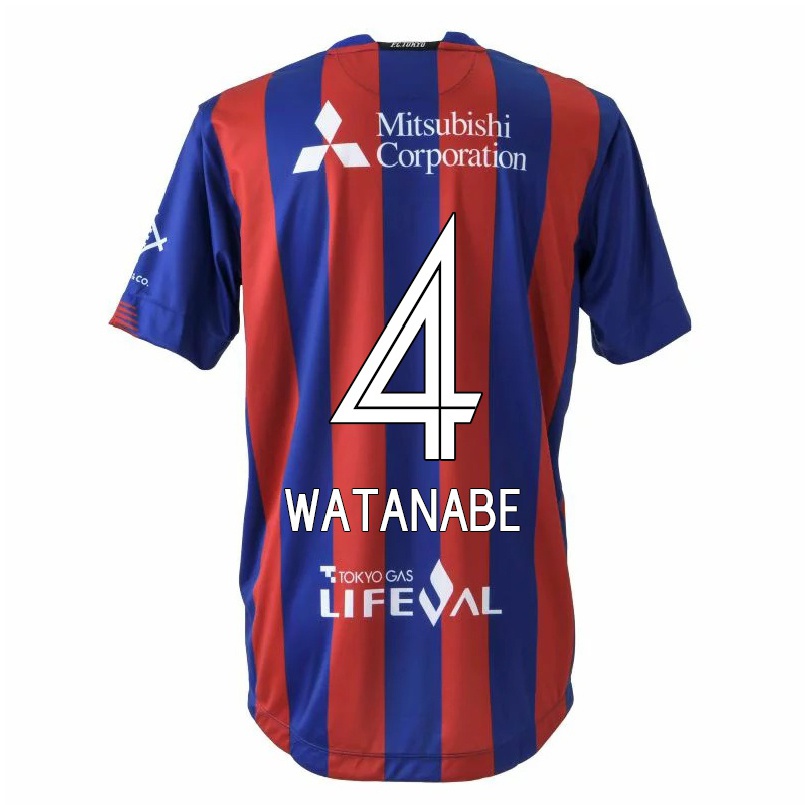 Homme Football Maillot Tsuyoshi Watanabe #4 Rouge Bleu Tenues Domicile 2021/22 T-shirt