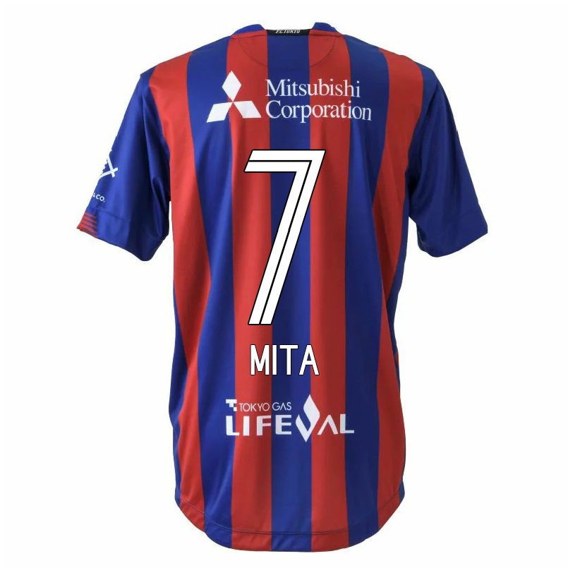 Homme Football Maillot Hirotaka Mita #7 Rouge Bleu Tenues Domicile 2021/22 T-shirt