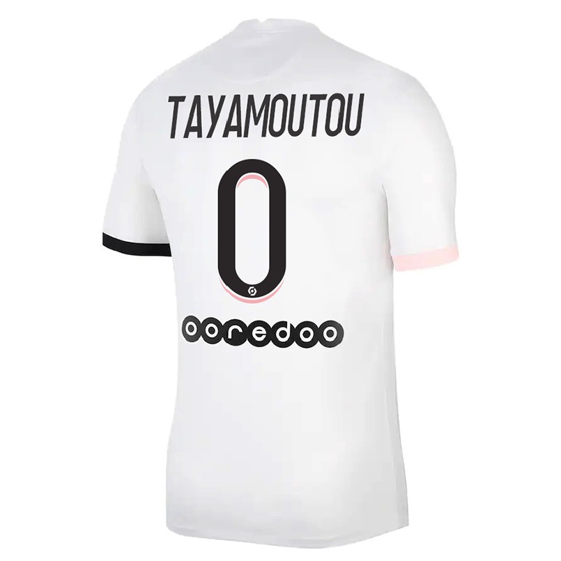 Homme Football Maillot Enzo Tayamoutou #0 Blanc Rose Tenues Extérieur 2021/22 T-shirt