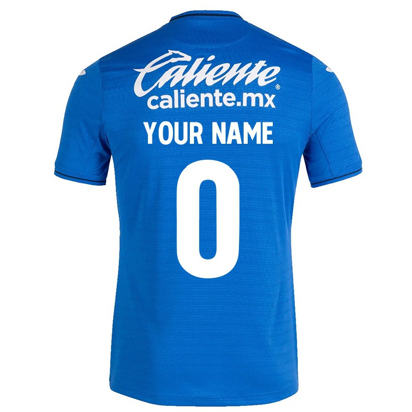 Homme Football Maillot Votre Nom #0 Bleu Foncé Tenues Domicile 2021/22 T-shirt