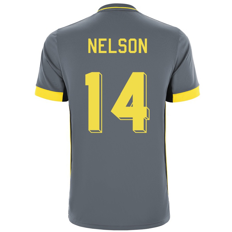 Homme Football Maillot Reiss Nelson #14 Gris Noir Tenues Extérieur 2021/22 T-shirt