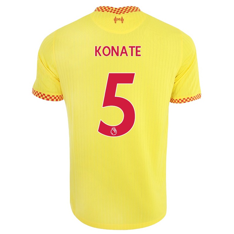 Homme Football Maillot Ibrahima Konate #5 Jaune Tenues Third 2021/22 T-shirt