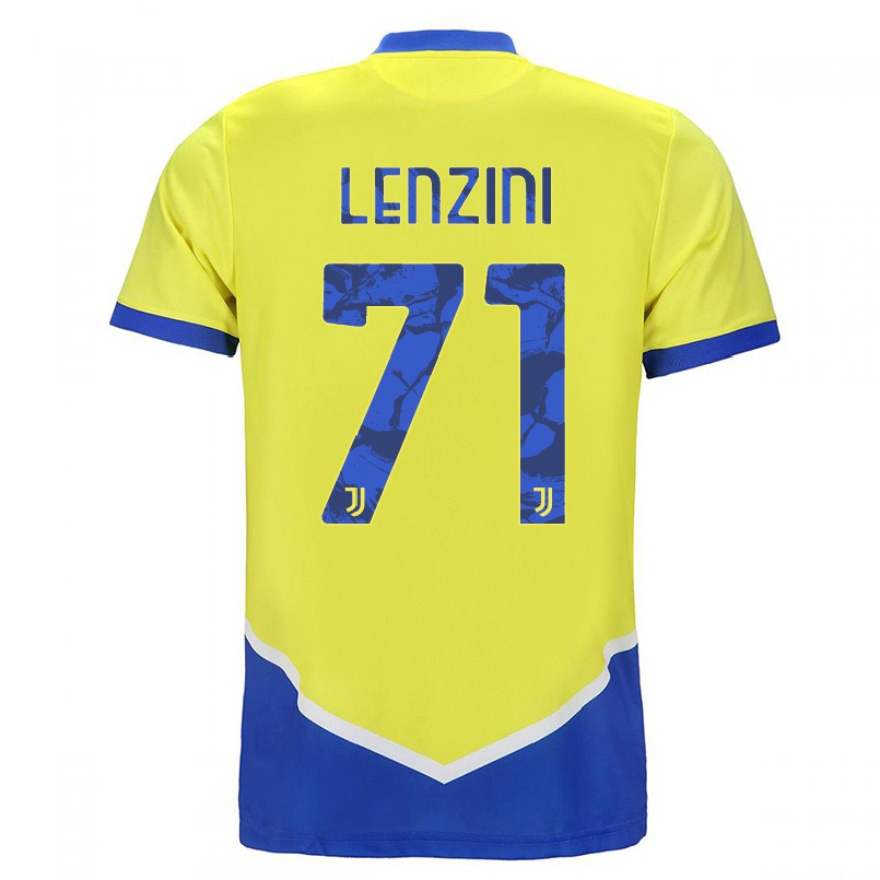 Homme Football Maillot Martina Lenzini #71 Bleu Jaune Tenues Third 2021/22 T-shirt