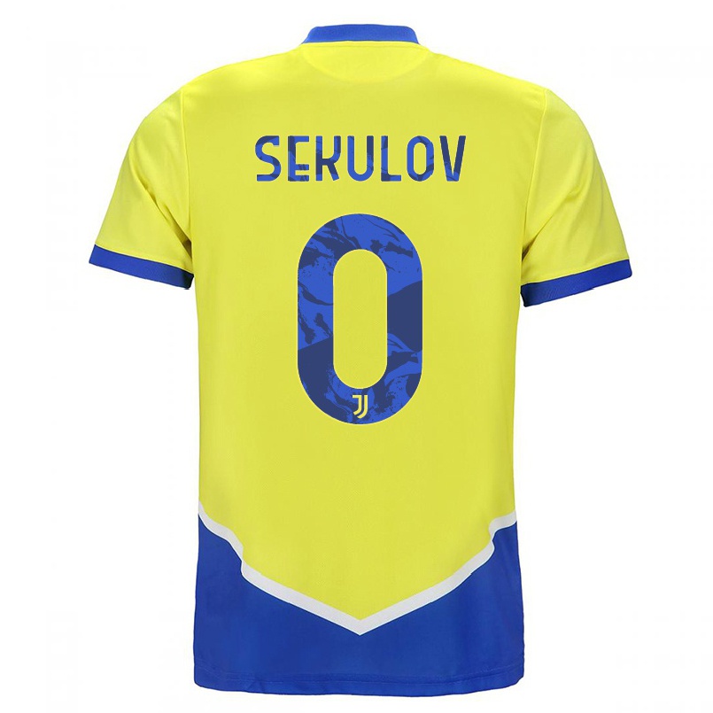 Homme Football Maillot Nikola Sekulov #0 Bleu Jaune Tenues Third 2021/22 T-shirt