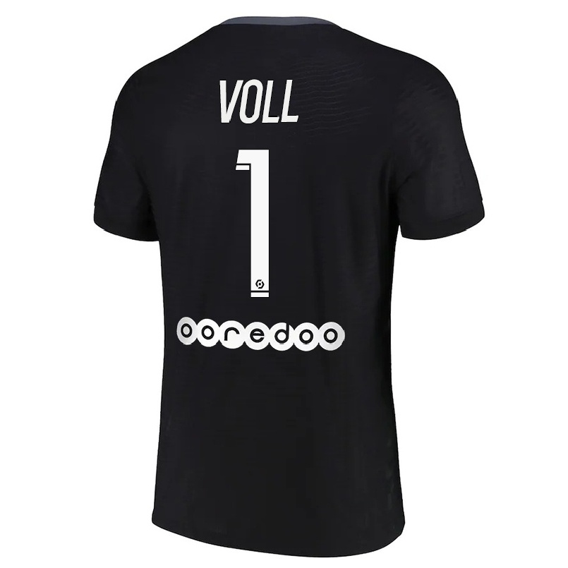 Homme Football Maillot Charlotte Voll #1 Noir Tenues Third 2021/22 T-shirt