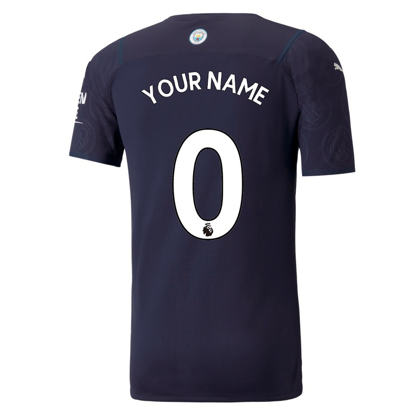 Homme Football Maillot Votre Nom #0 Bleu Foncé Tenues Third 2021/22 T-shirt