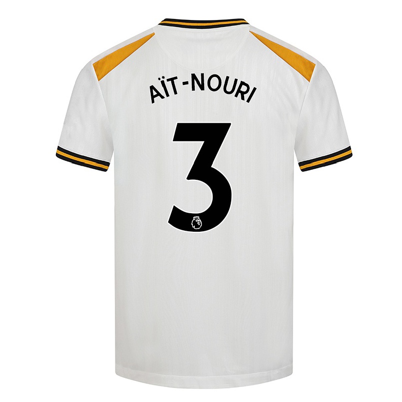 Homme Football Maillot Rayan Ait Nouri #3 Blanc Jaune Tenues Third 2021/22 T-shirt