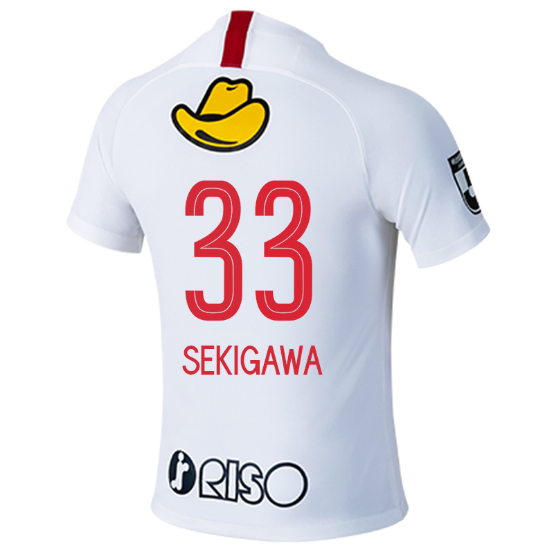 Homme Football Maillot Ikuma Sekigawa #33 Tenues Extérieur Blanc 2020/21 Chemise
