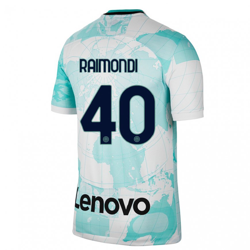 Kandiny Homme Maillot Paolo Raimondi #40 Vert Clair Blanc Troisieme 2022/23 T-shirt