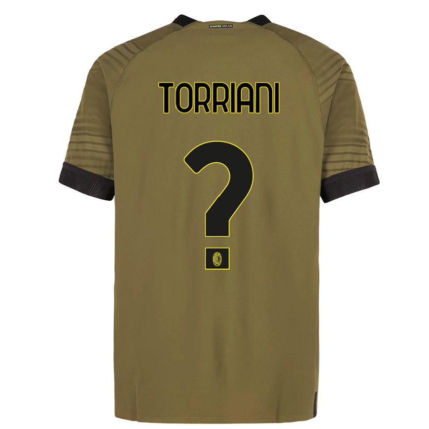 Kandiny Homme Maillot Lorenzo Torriani #0 Vert Foncé Noir Troisieme 2022/23 T-shirt