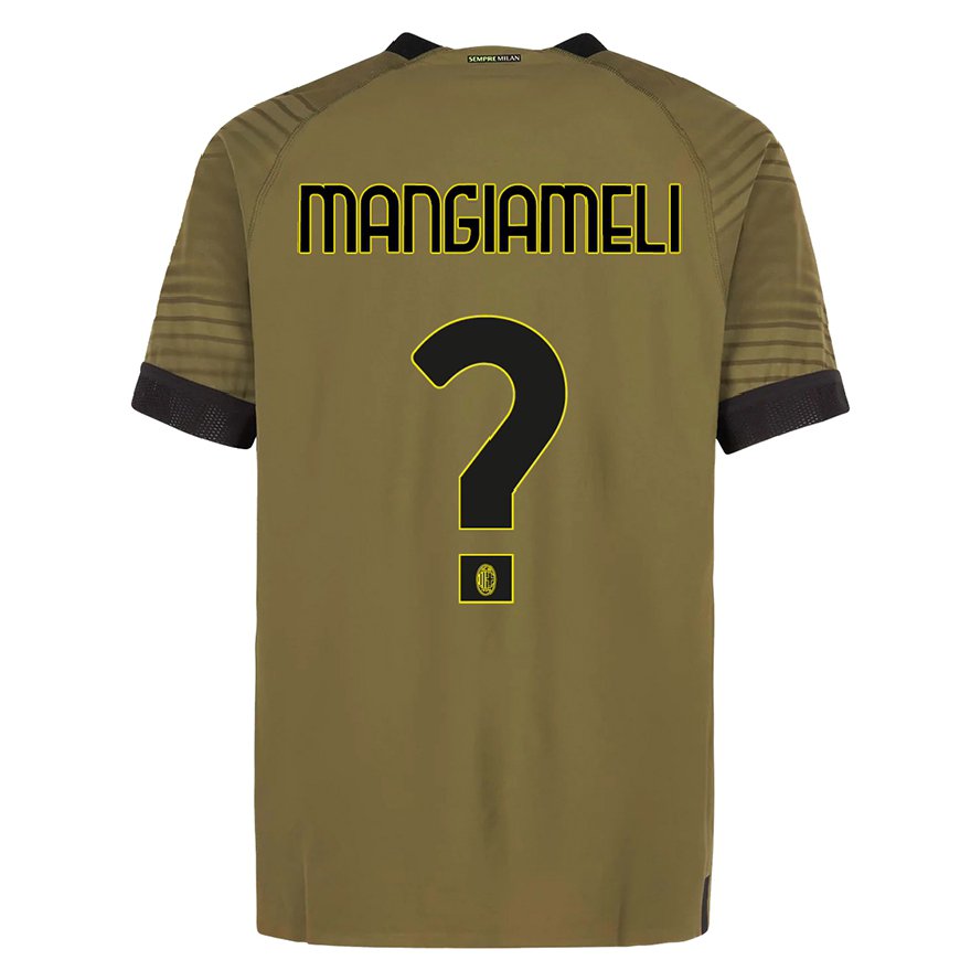 Kandiny Homme Maillot Federico Mangiameli #0 Vert Foncé Noir Troisieme 2022/23 T-shirt