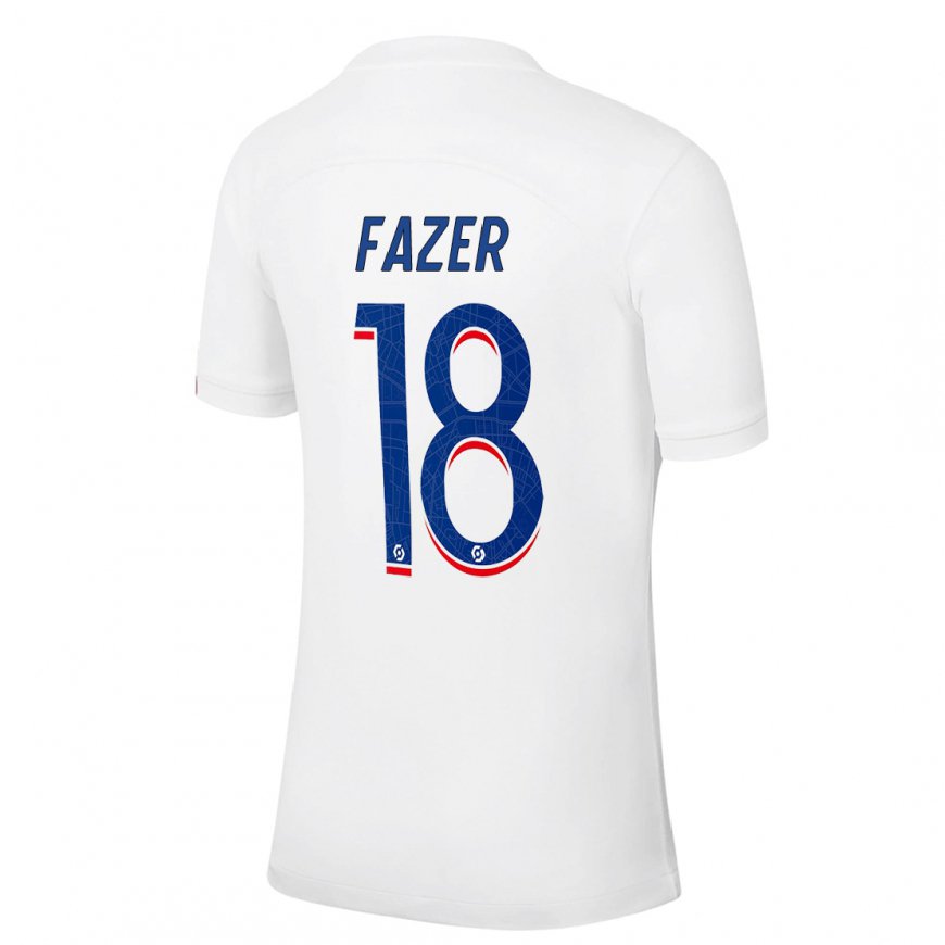 Kandiny Homme Maillot Laurina Fazer #18 Blanc Bleu Troisieme 2022/23 T-shirt
