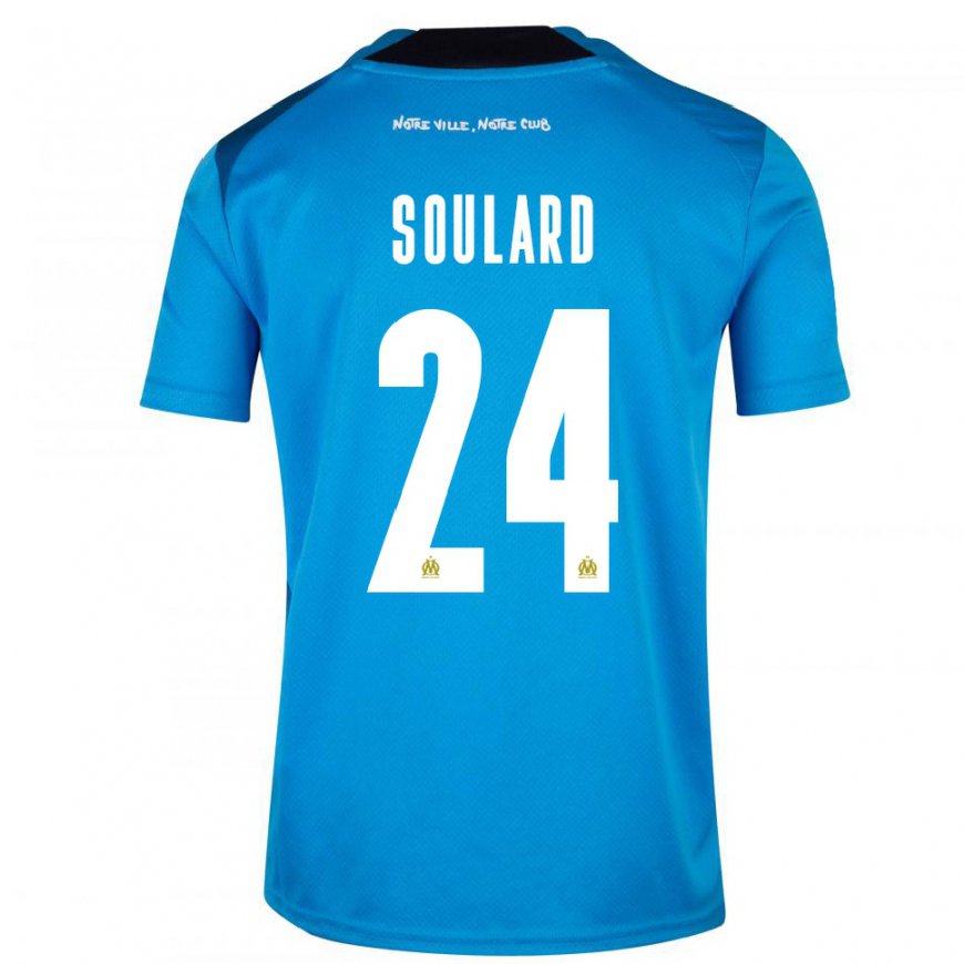 Kandiny Homme Maillot Amandine Soulard #24 Bleu Foncé Blanc Troisieme 2022/23 T-shirt