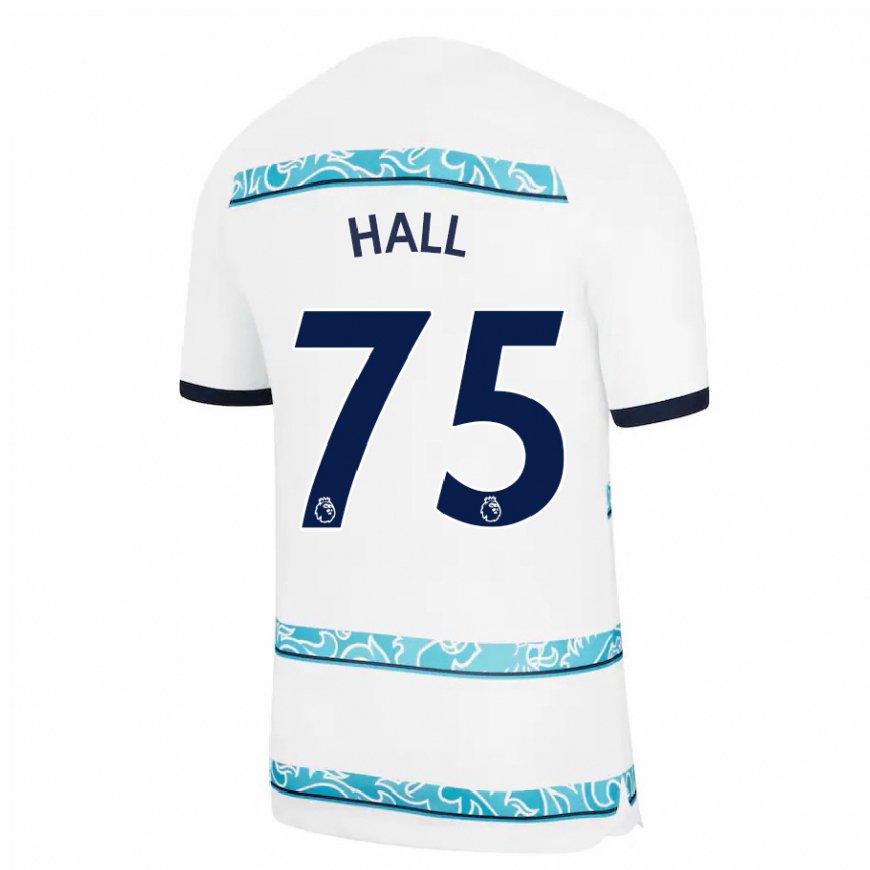 Kandiny Femme Maillot Lewis Hall #75 Blanc Bleu Clair Troisieme 2022/23 T-shirt