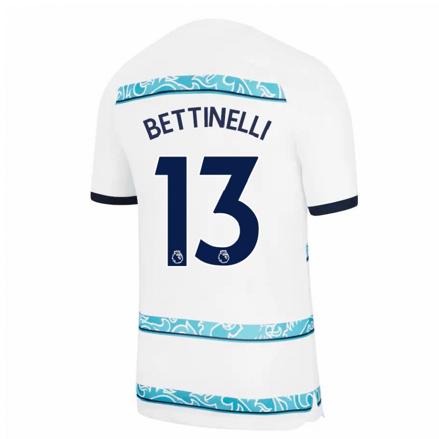 Kandiny Femme Maillot Marcus Bettinelli #13 Blanc Bleu Clair Troisieme 2022/23 T-shirt